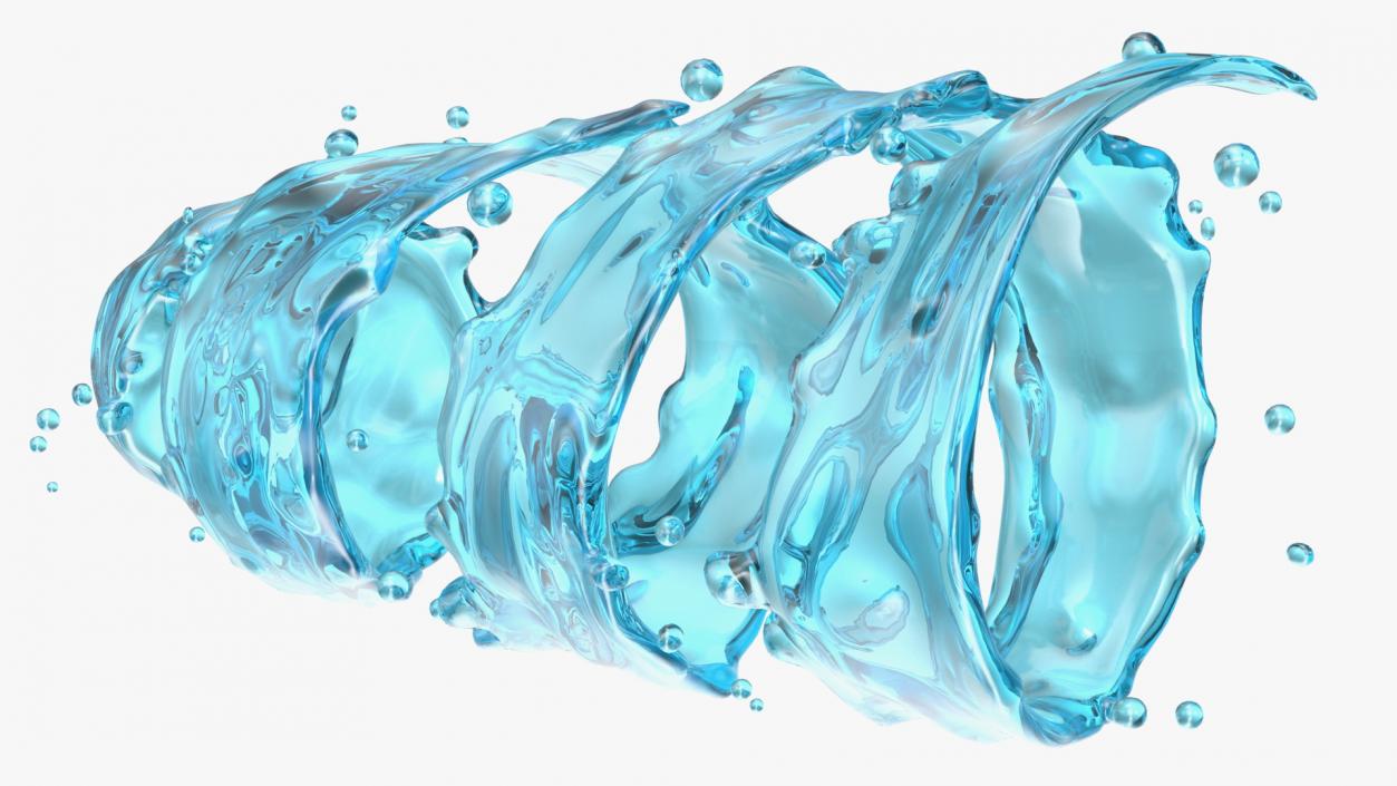 3D model Blue Water Twisted Splash