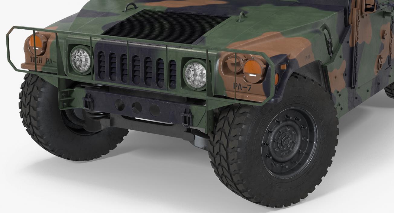 3D model Humvee M1151 Enhanced Armament Carrier Rigged Camo