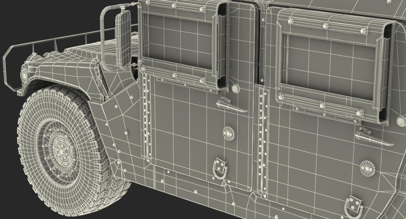 3D model Humvee M1151 Enhanced Armament Carrier Rigged Camo