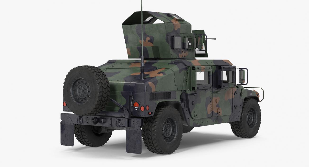 3D model Humvee M1151 Enhanced Armament Carrier Rigged Camo