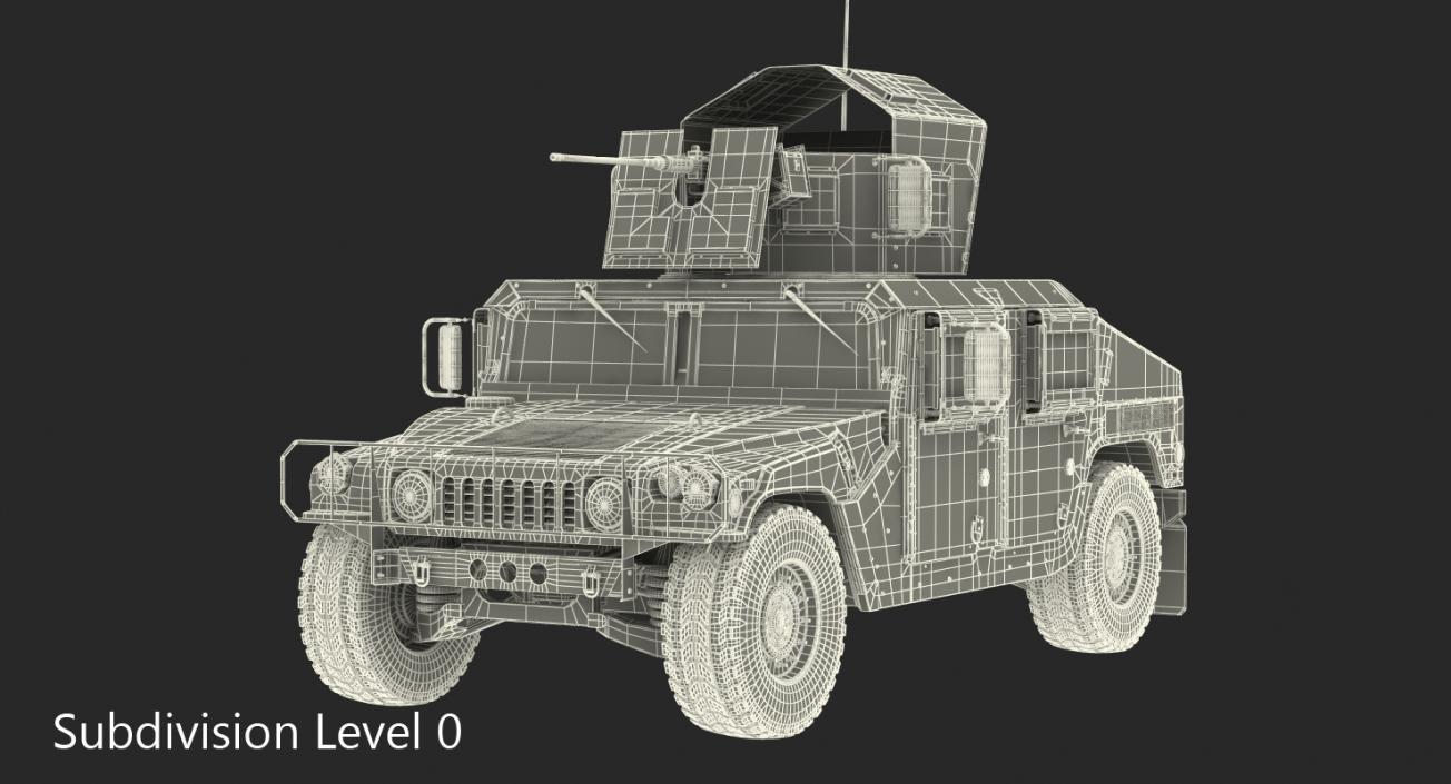 3D model Humvee M1151 Enhanced Armament Carrier Rigged Camo