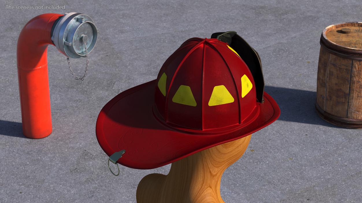 Firefighter Helmet with Number 344 3D model