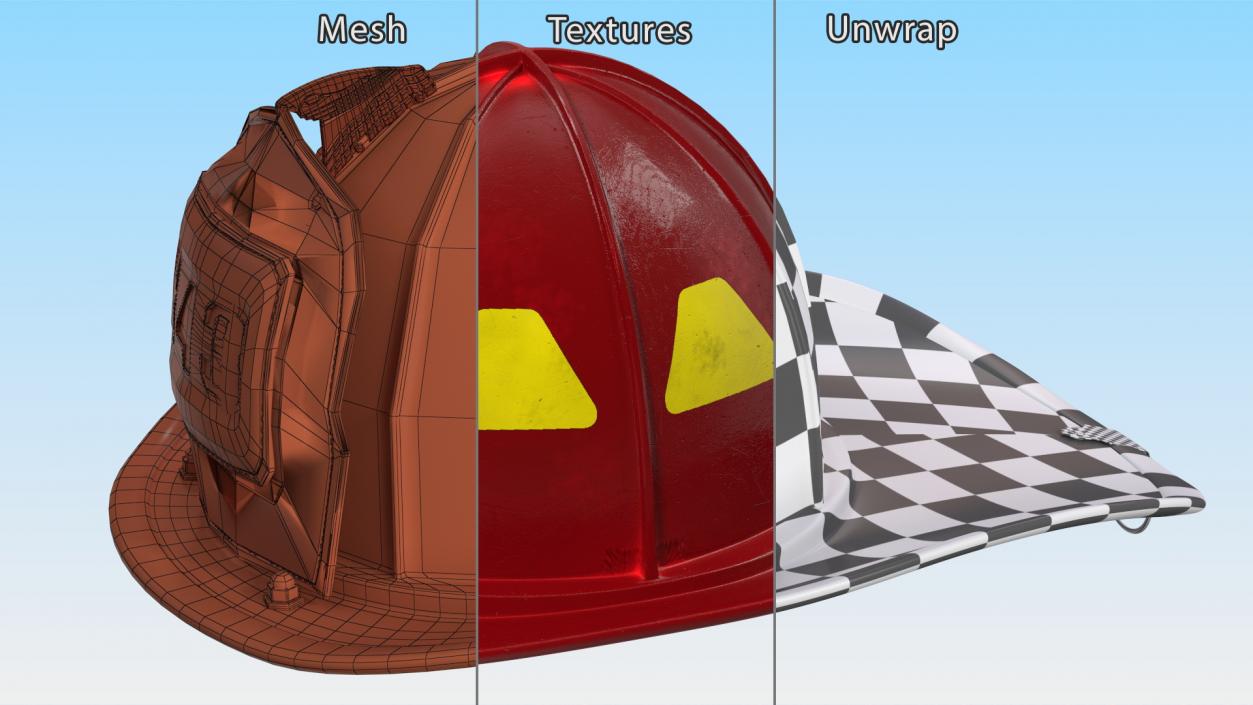 Firefighter Helmet with Number 344 3D model