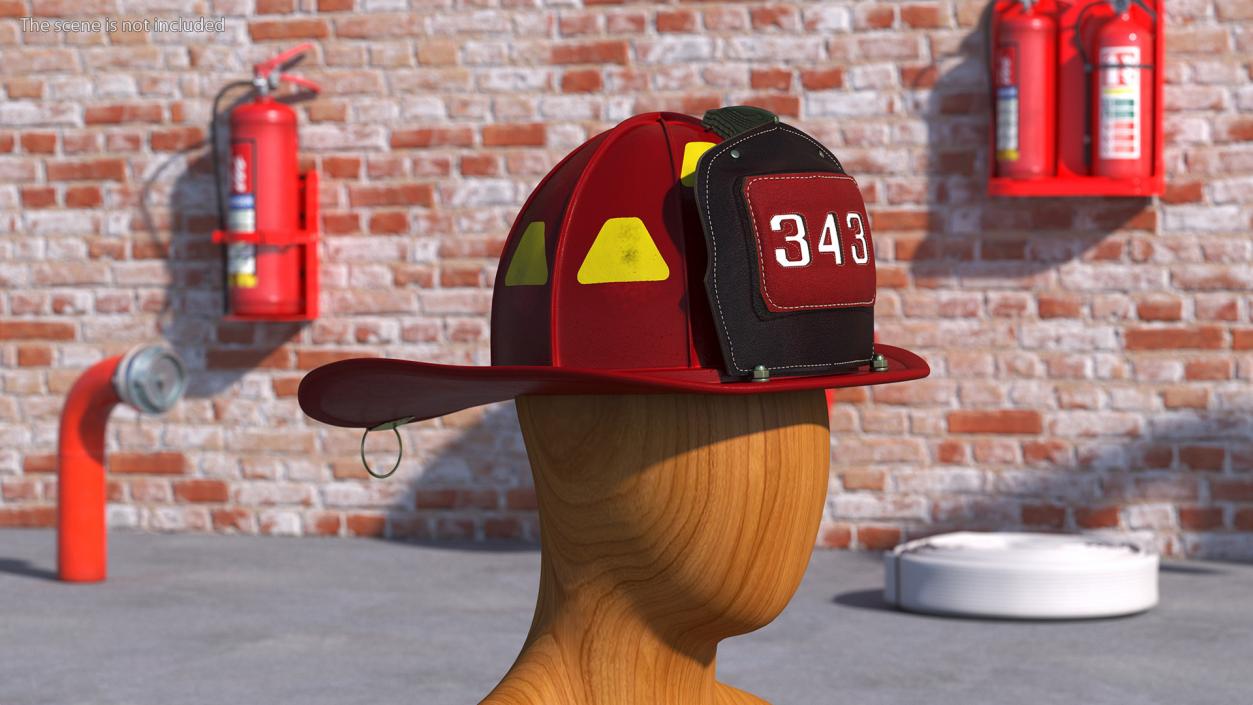 Firefighter Helmet with Number 344 3D model