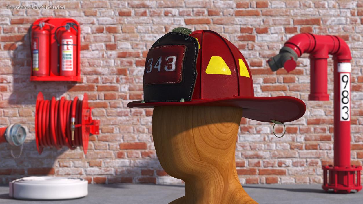 Firefighter Helmet with Number 344 3D model