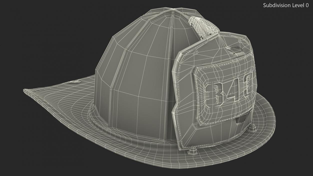 Firefighter Helmet with Number 344 3D model