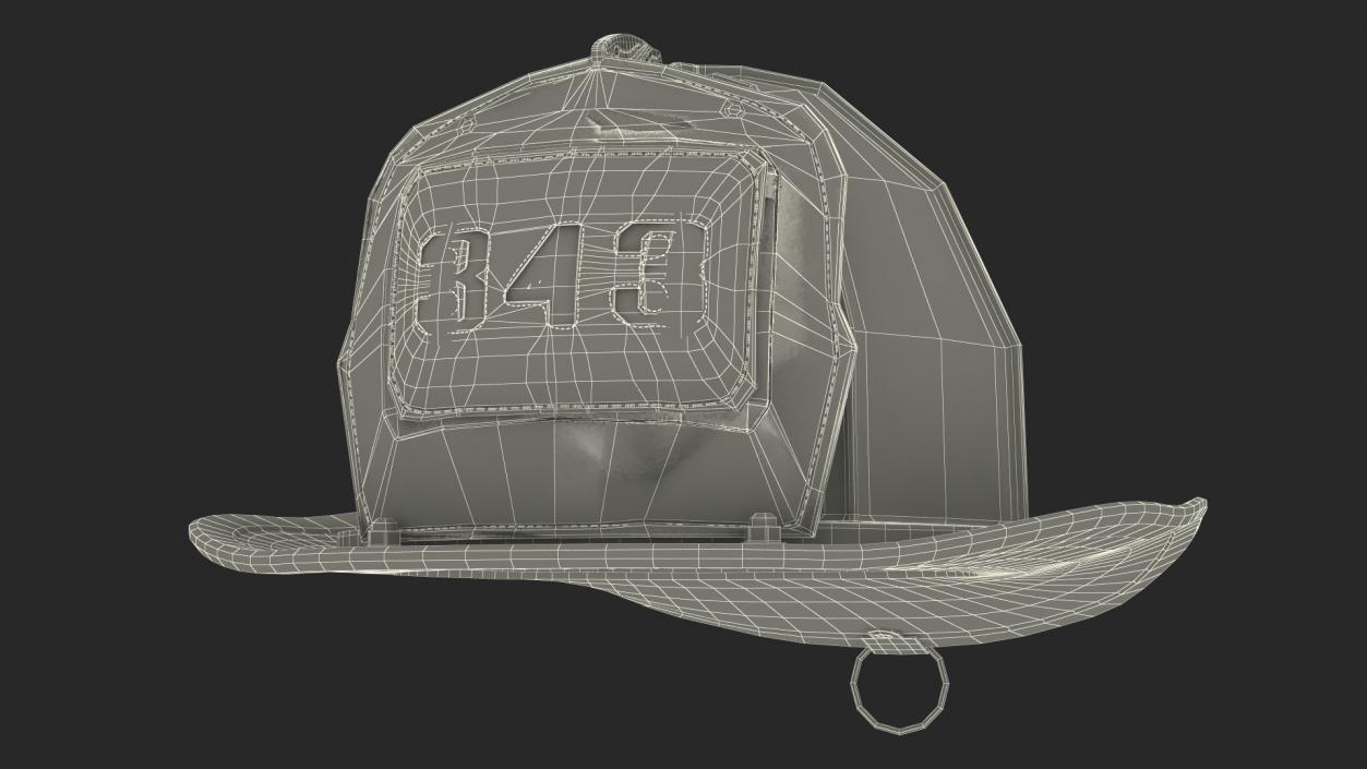 Firefighter Helmet with Number 344 3D model