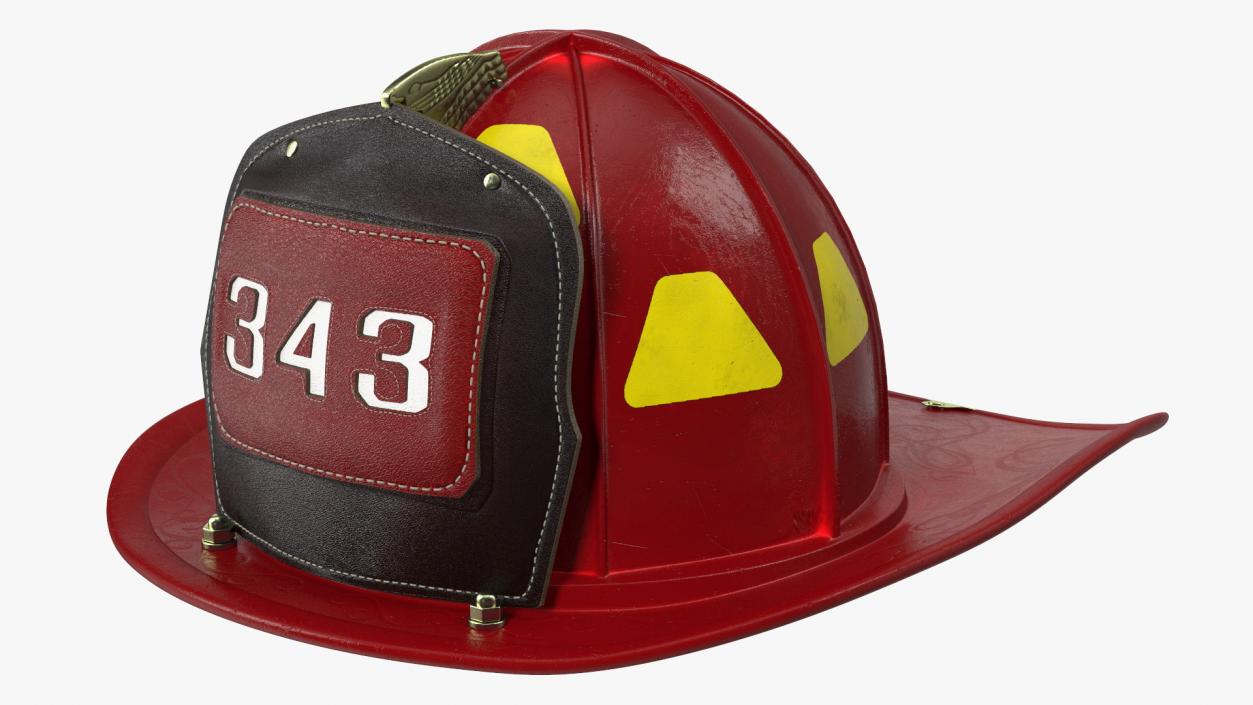 Firefighter Helmet with Number 344 3D model