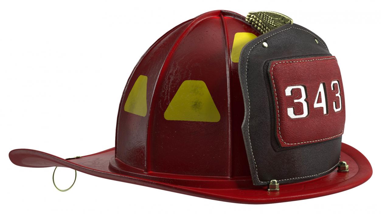 Firefighter Helmet with Number 344 3D model