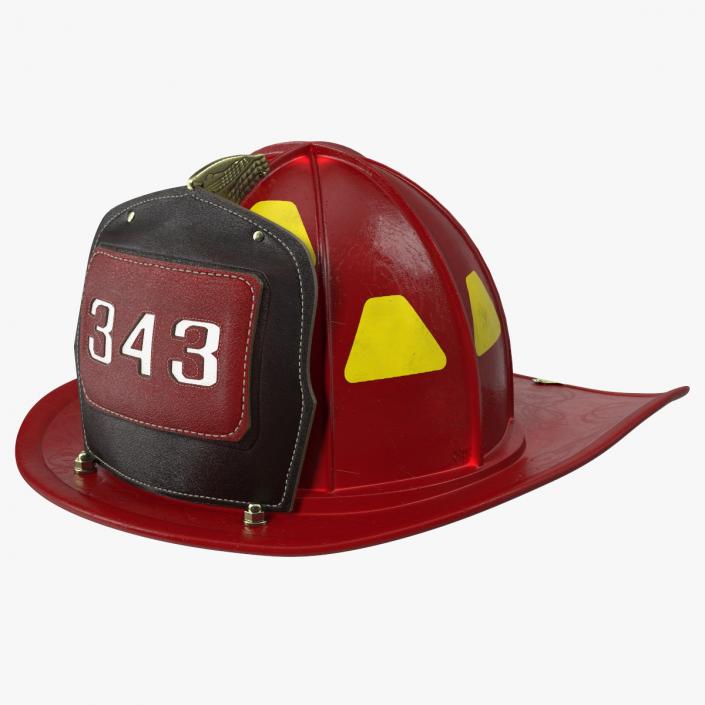 Firefighter Helmet with Number 344 3D model