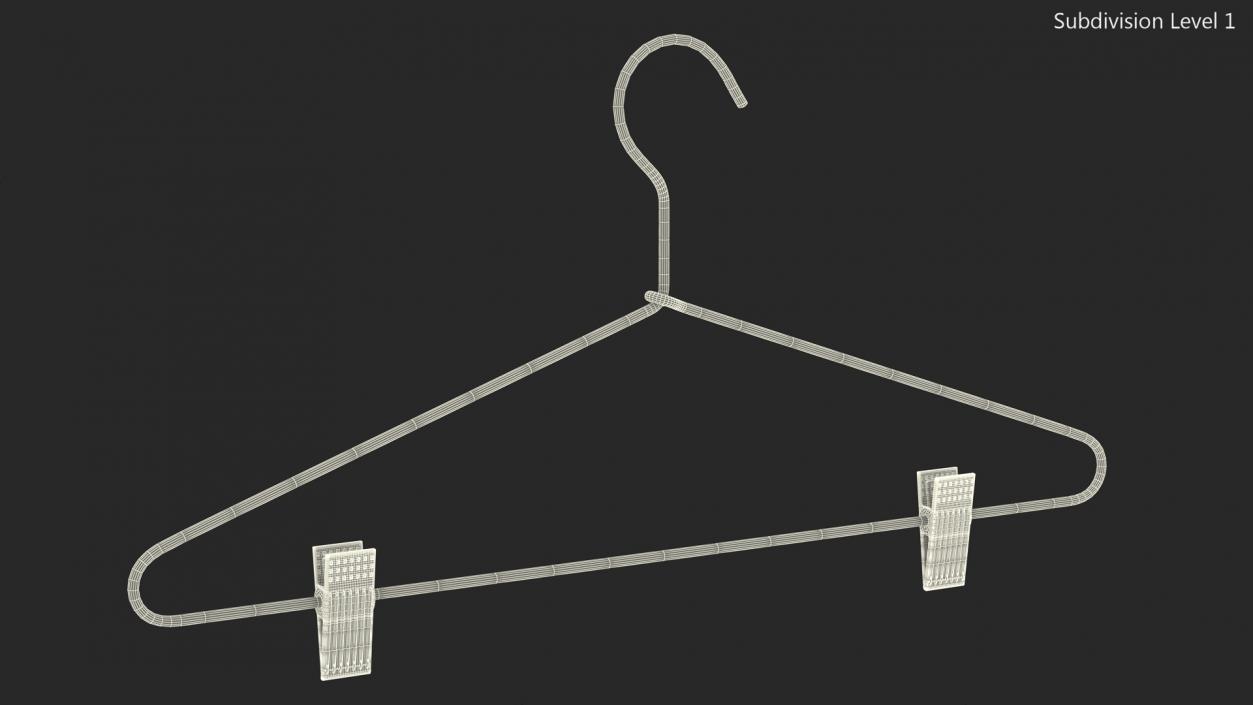 3D Metal Hanger With Pant Clips model