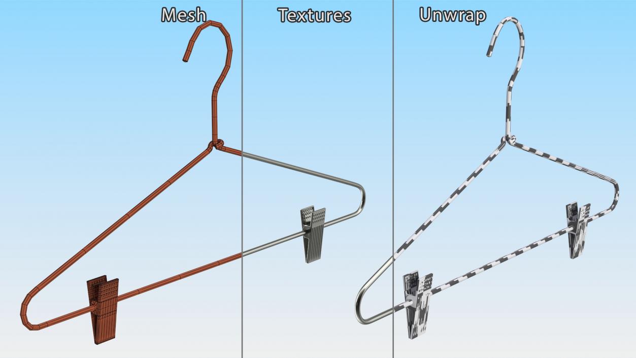 3D Metal Hanger With Pant Clips model