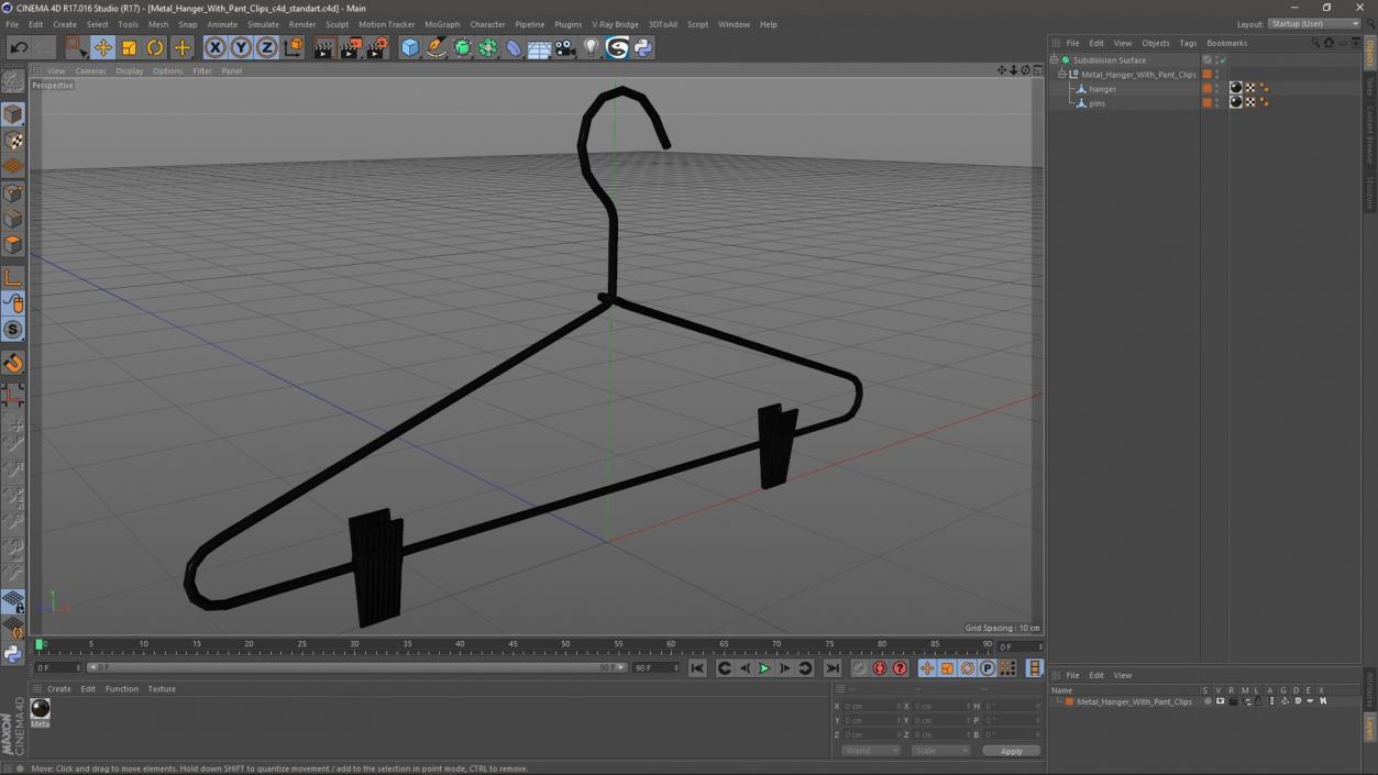 3D Metal Hanger With Pant Clips model