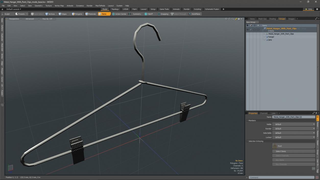 3D Metal Hanger With Pant Clips model