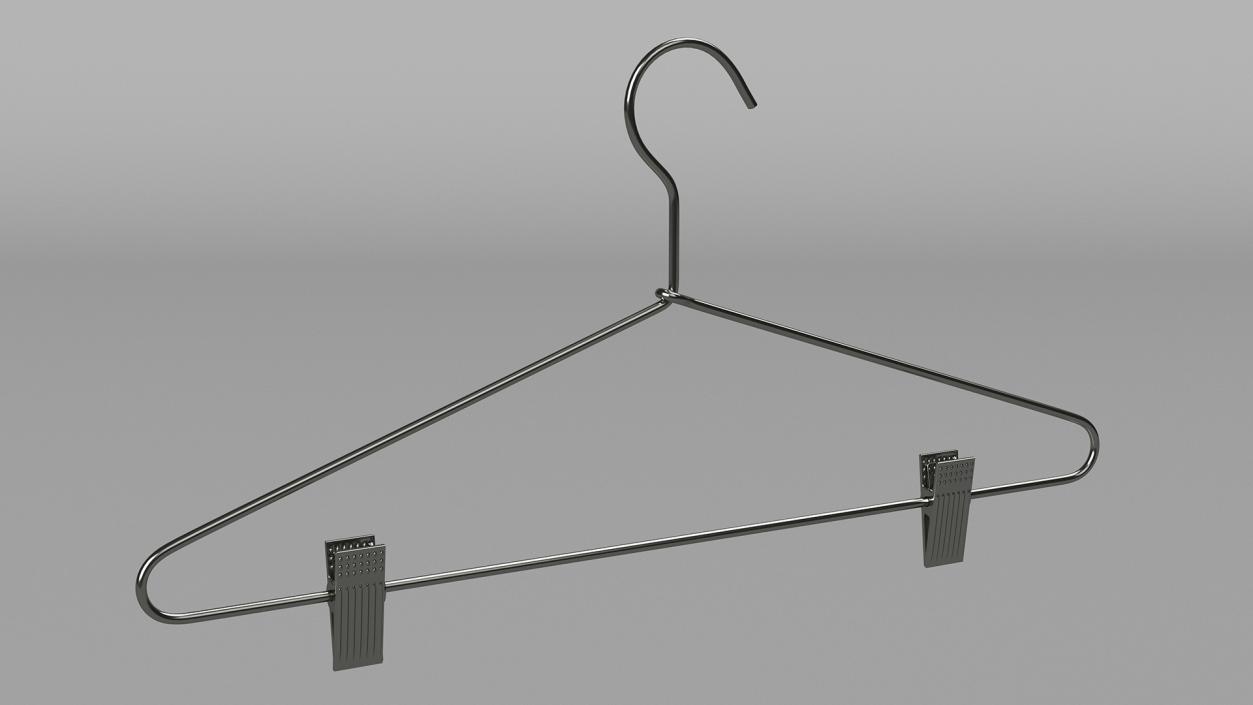 3D Metal Hanger With Pant Clips model