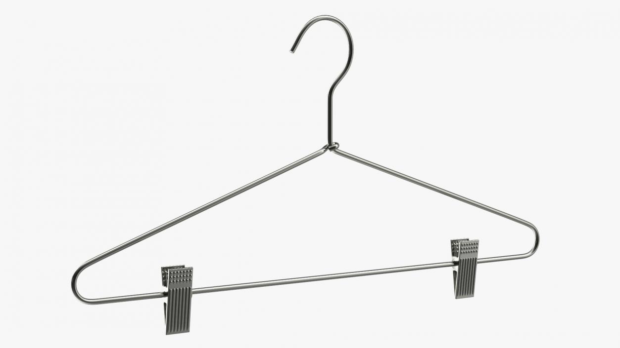 3D Metal Hanger With Pant Clips model