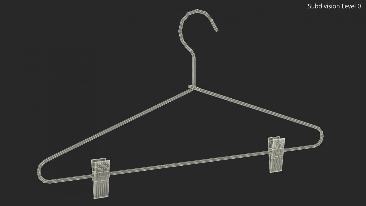 3D Metal Hanger With Pant Clips model