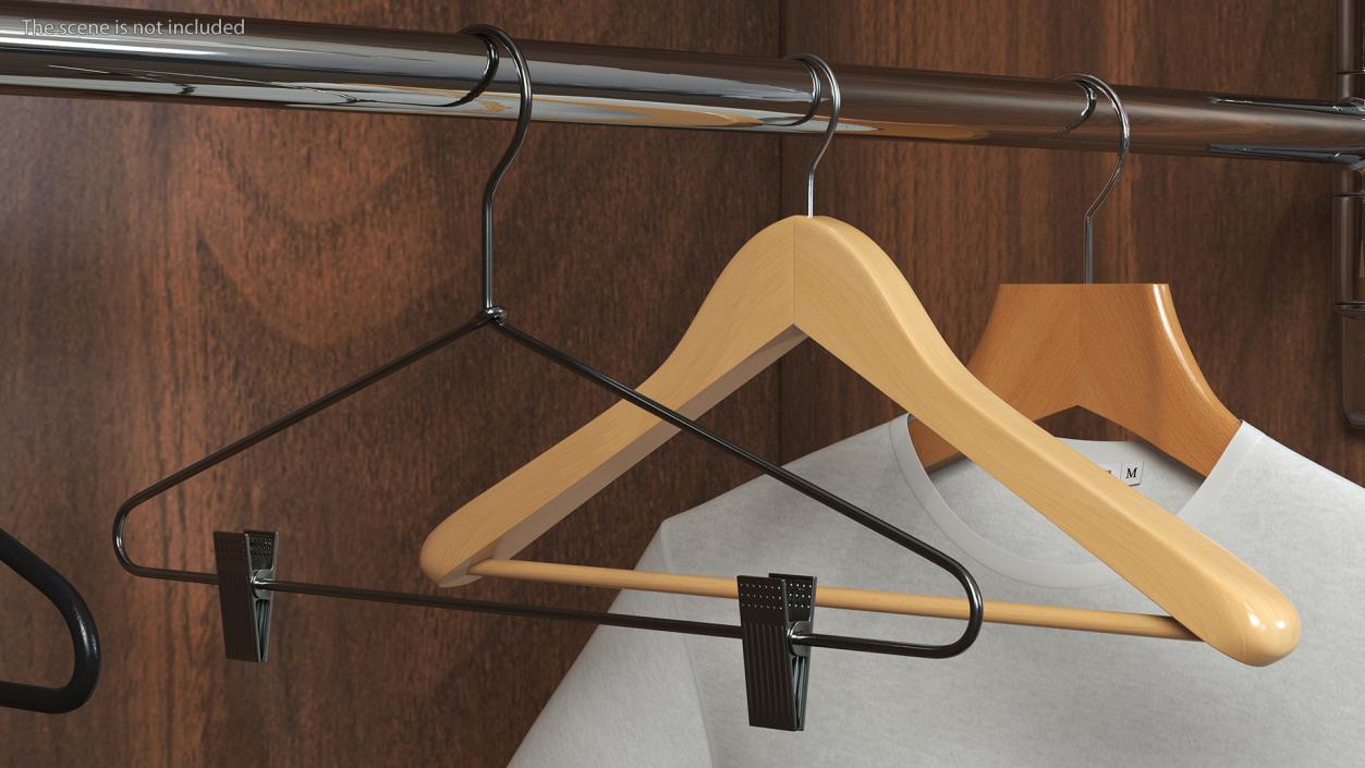 3D Metal Hanger With Pant Clips model