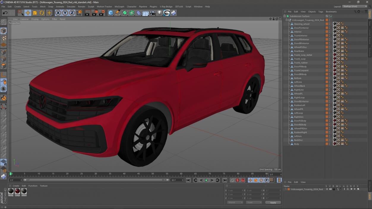 Volkswagen Touareg 2024 Red 2 3D model