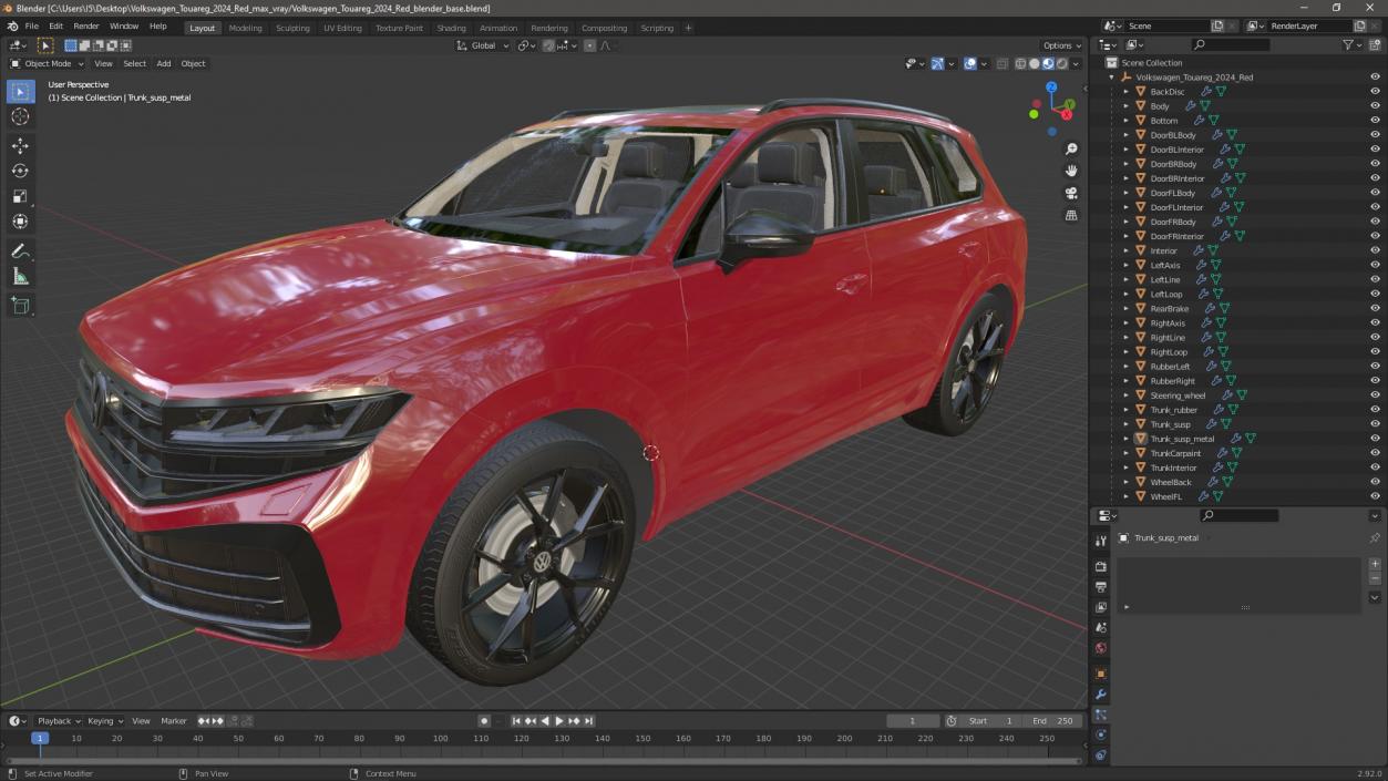 Volkswagen Touareg 2024 Red 2 3D model