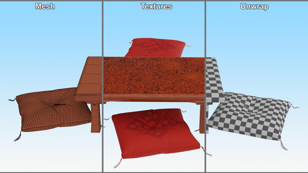 3D model Tatami Tea Table Set