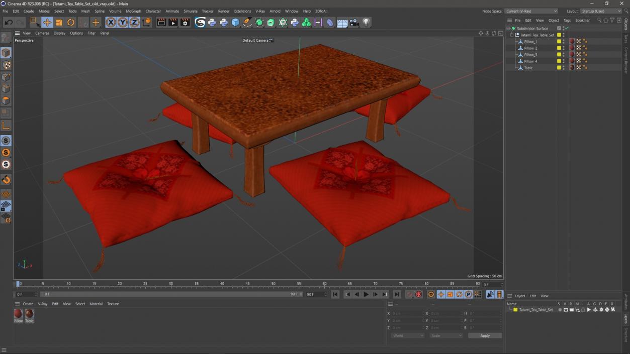 3D model Tatami Tea Table Set