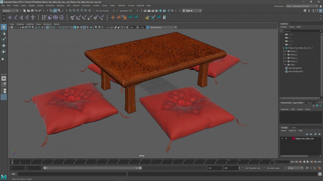 3D model Tatami Tea Table Set