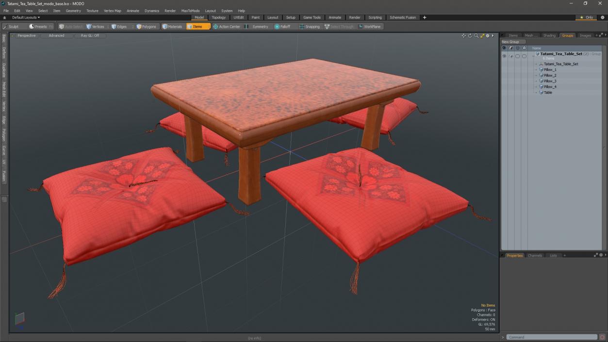 3D model Tatami Tea Table Set