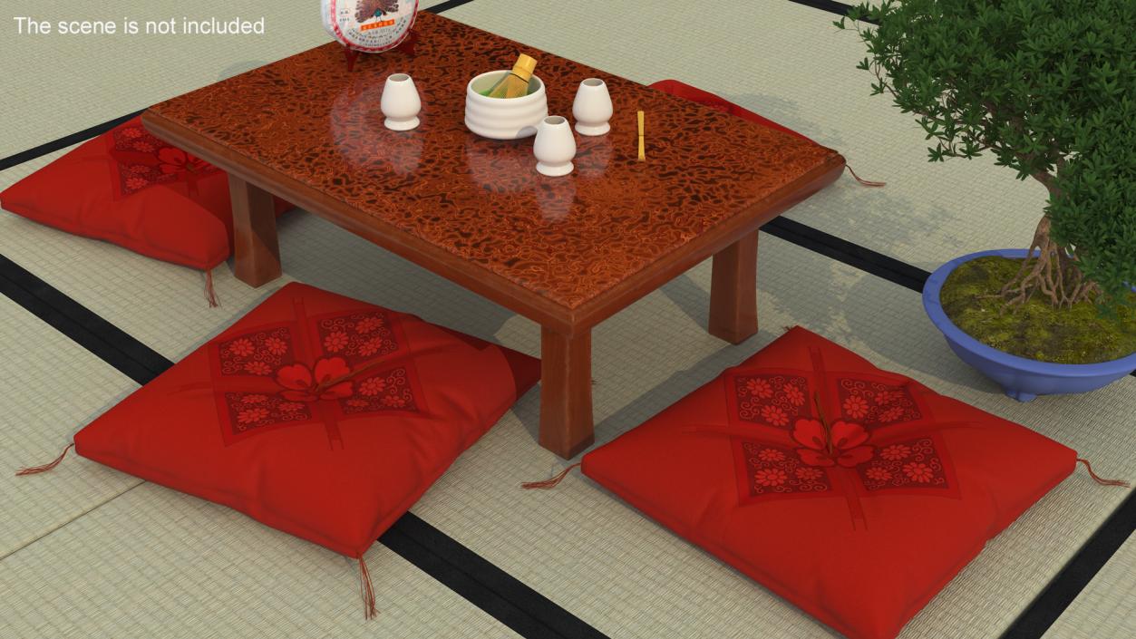 3D model Tatami Tea Table Set