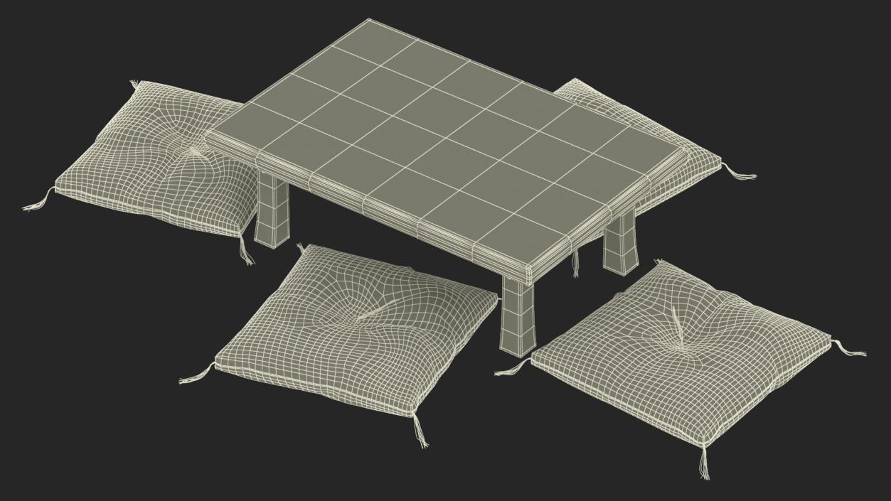 3D model Tatami Tea Table Set