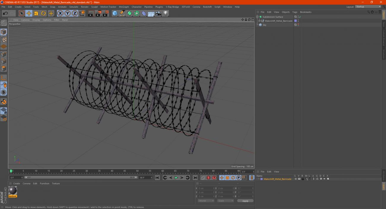 3D model Makeshift Metal Barricade