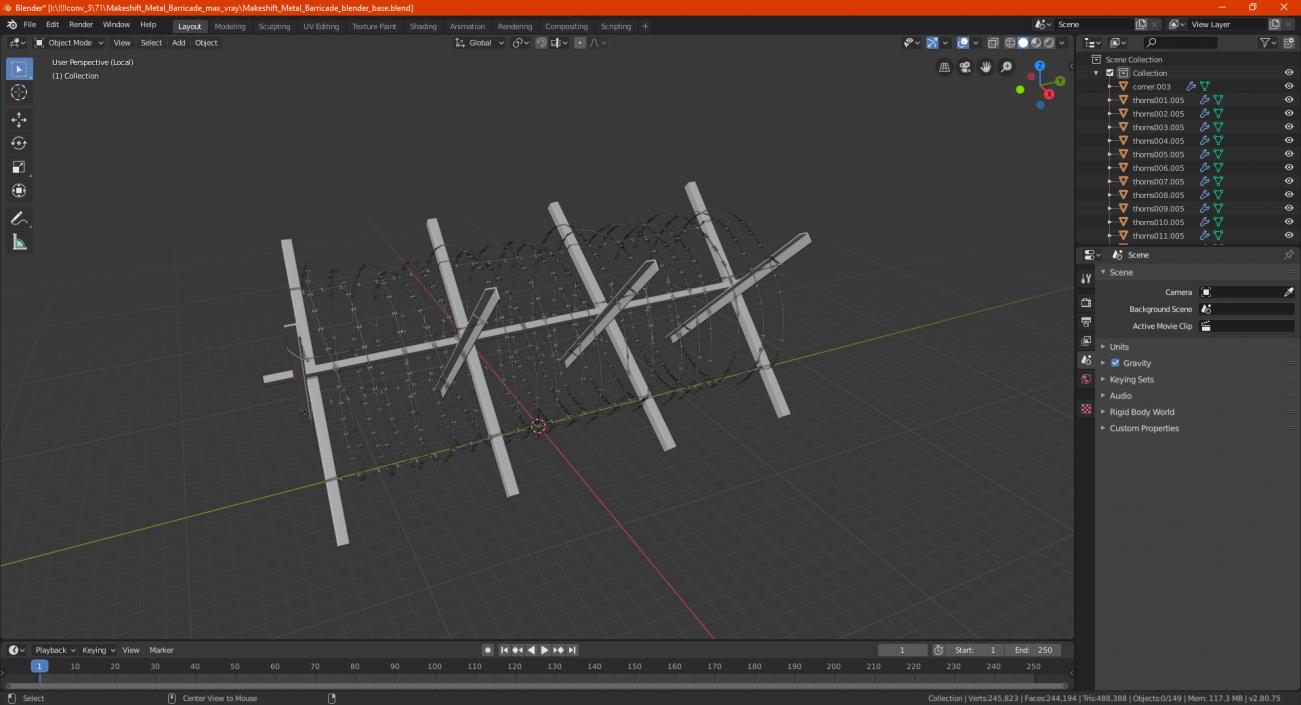 3D model Makeshift Metal Barricade