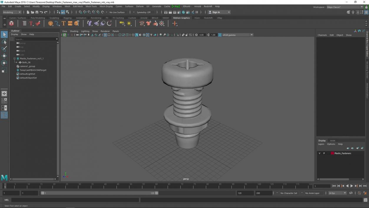 Plastic Fasteners 2 3D model