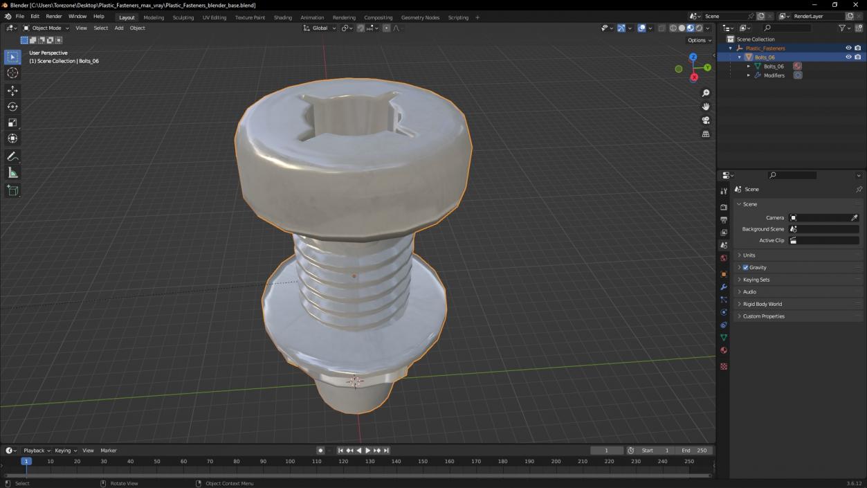 Plastic Fasteners 2 3D model