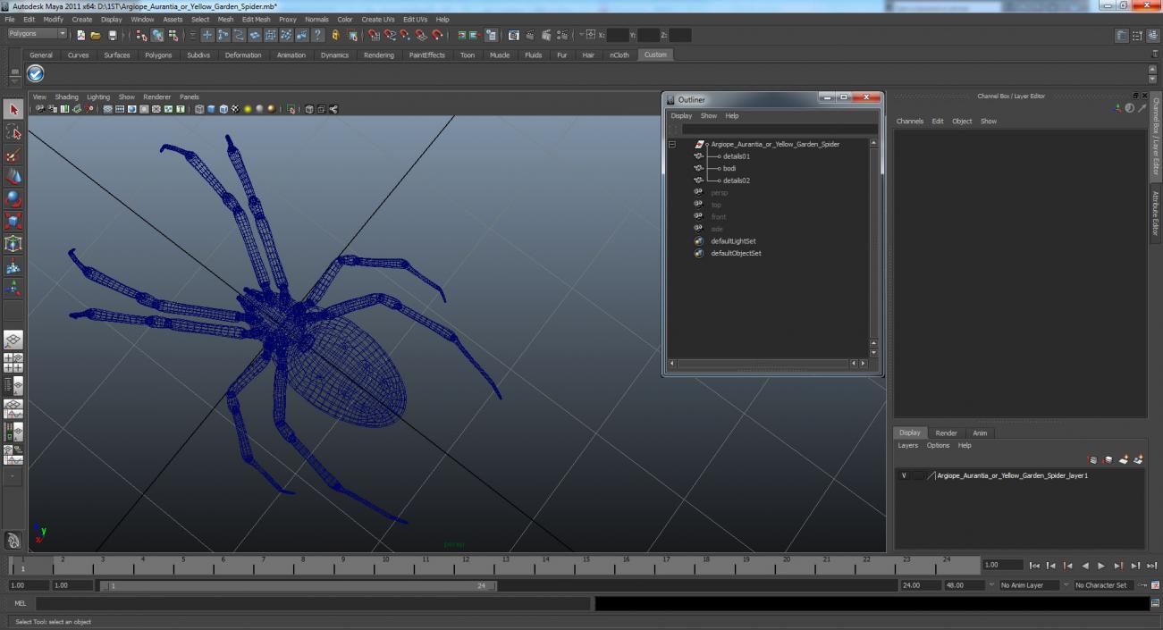 3D model Argiope Aurantia or Yellow Garden Spider