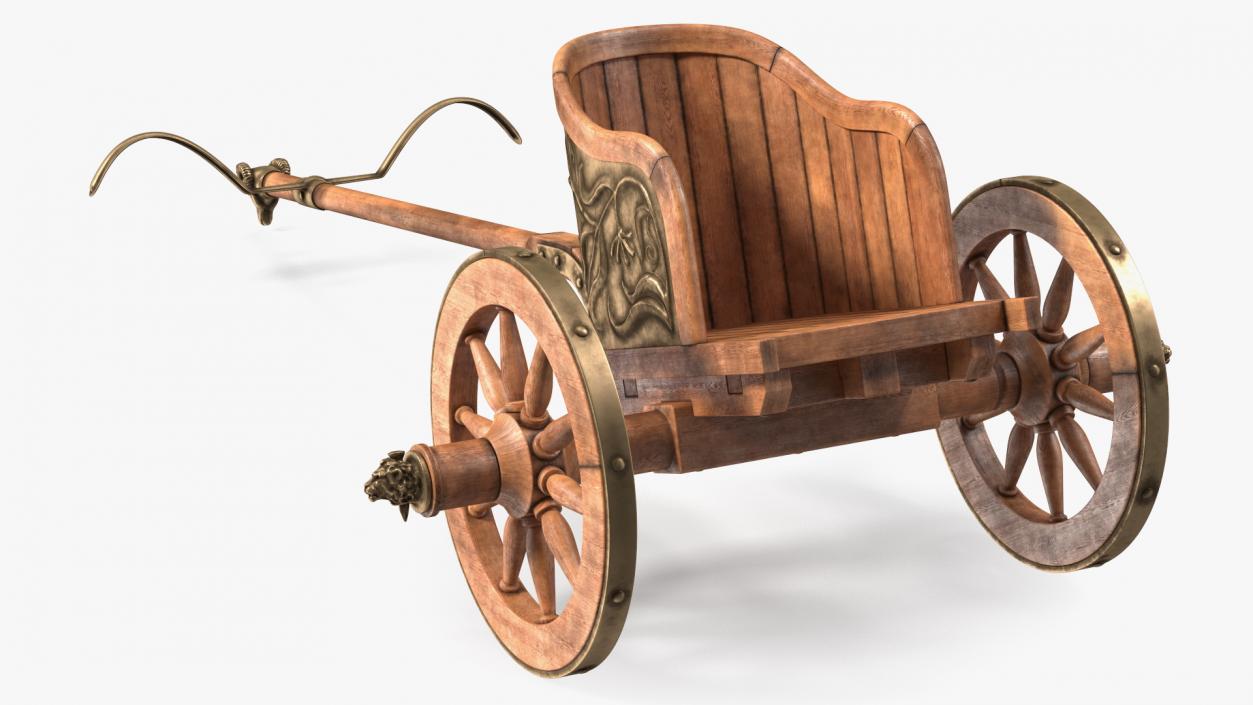 Roman Chariot with Horses Fur 3D model