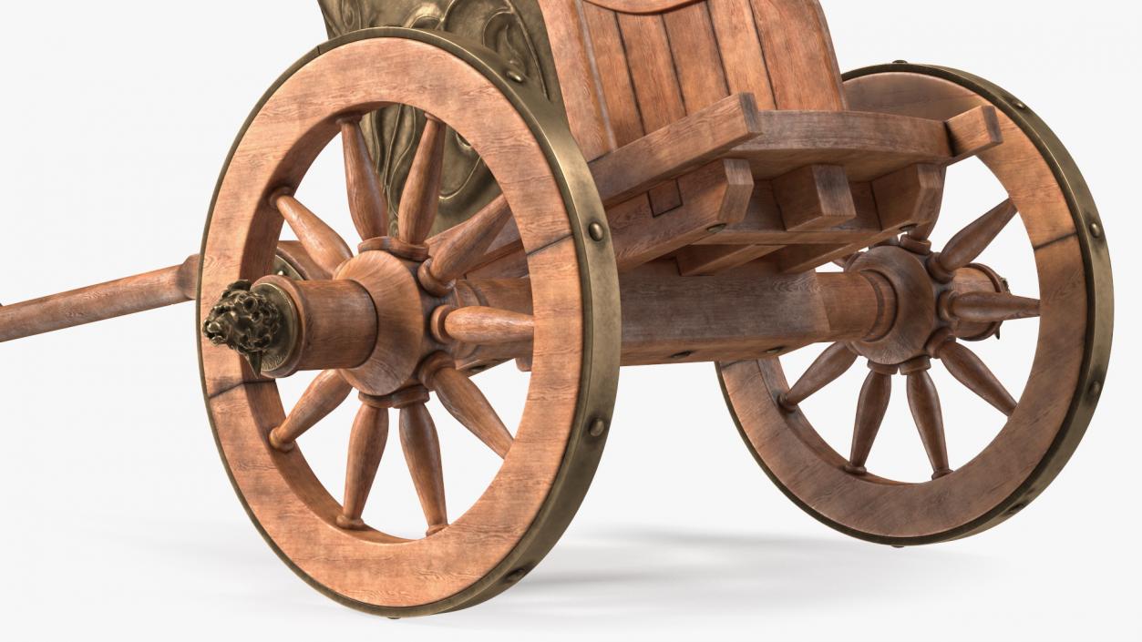 Roman Chariot with Horses Fur 3D model