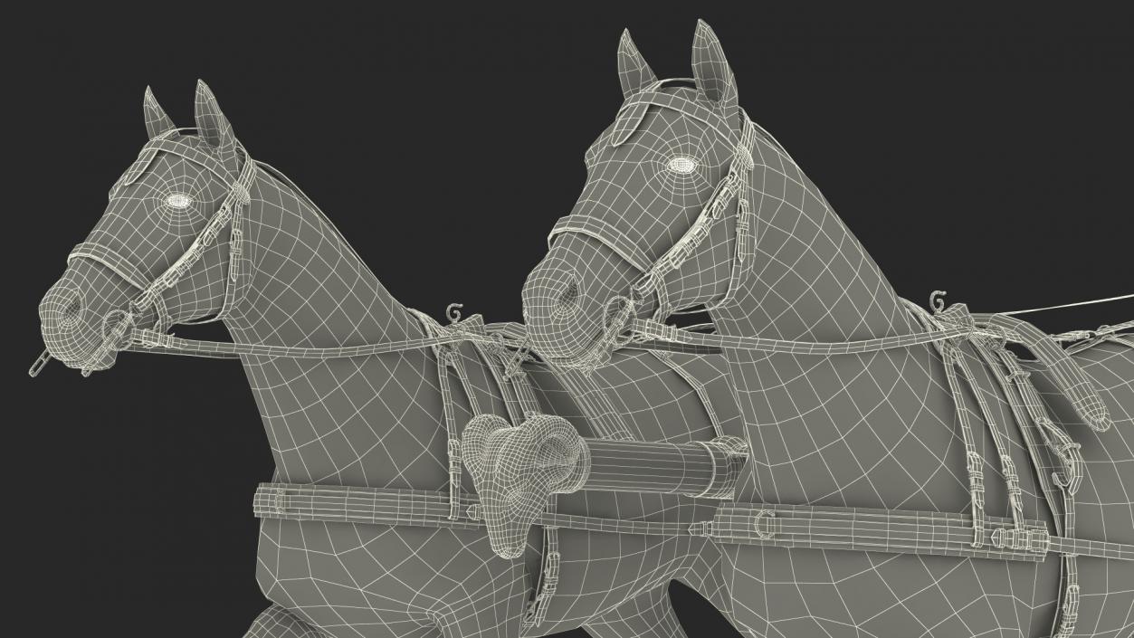 Roman Chariot with Horses Fur 3D model