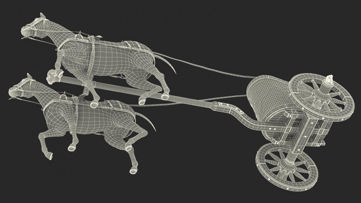 Roman Chariot with Horses Fur 3D model