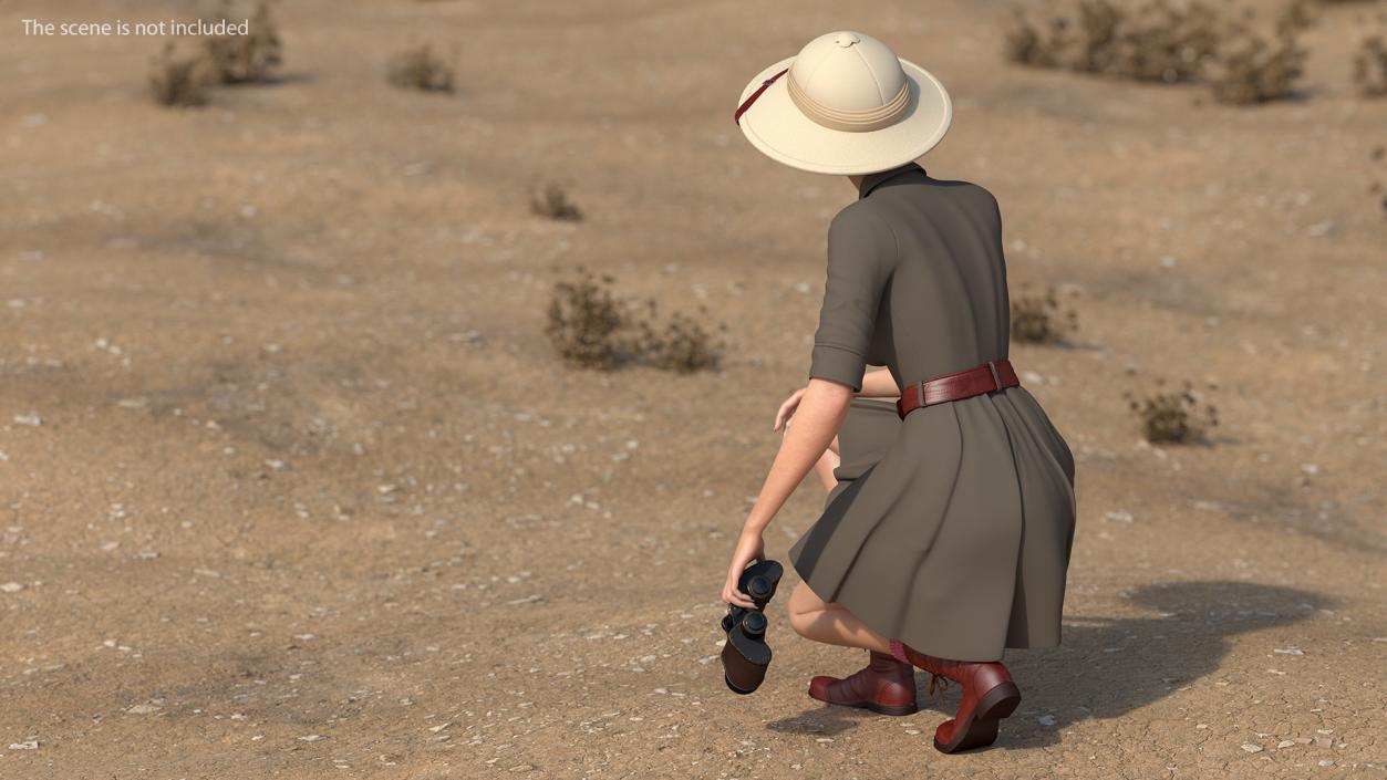 3D Women in Zookeeper Clothes Rigged model