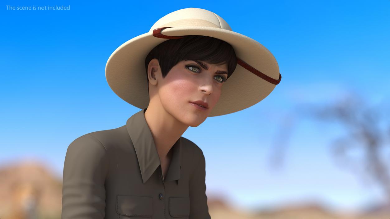 3D Women in Zookeeper Clothes Rigged model