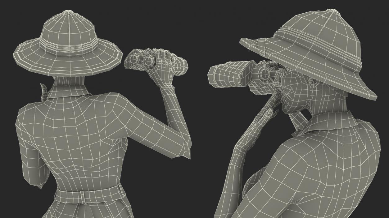 3D Women in Zookeeper Clothes Rigged model