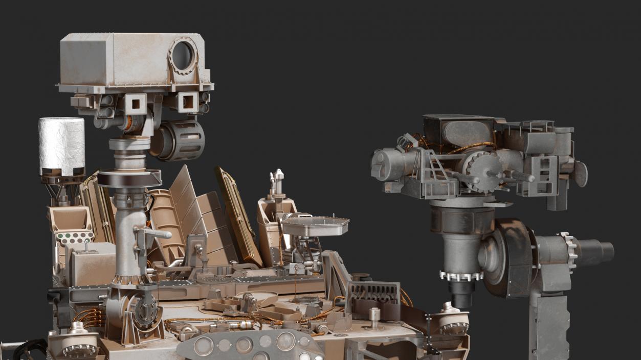 3D Curiosity Mars Rover Dusty