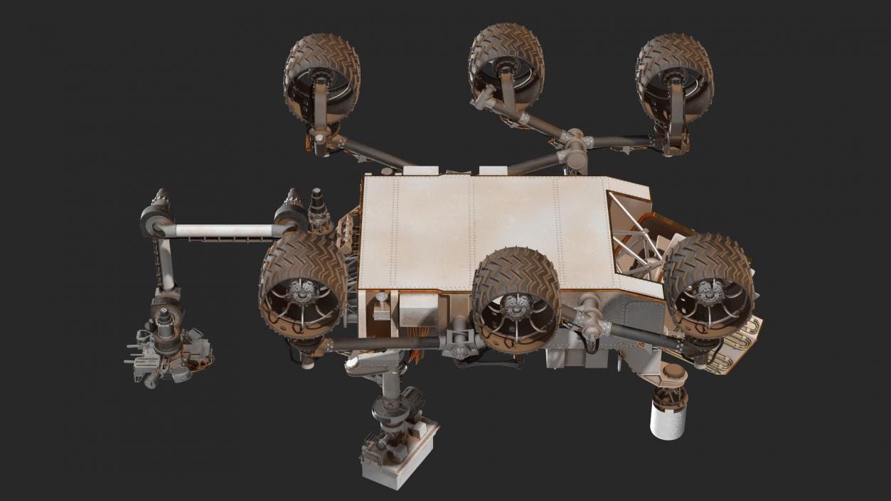 3D Curiosity Mars Rover Dusty