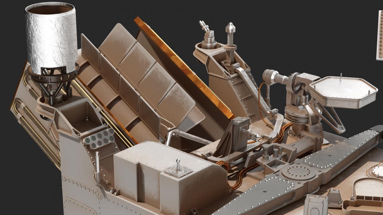 3D Curiosity Mars Rover Dusty