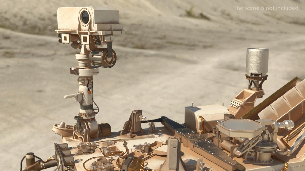 3D Curiosity Mars Rover Dusty