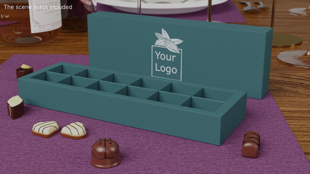 Empty Candy Box Mockup Open 3D