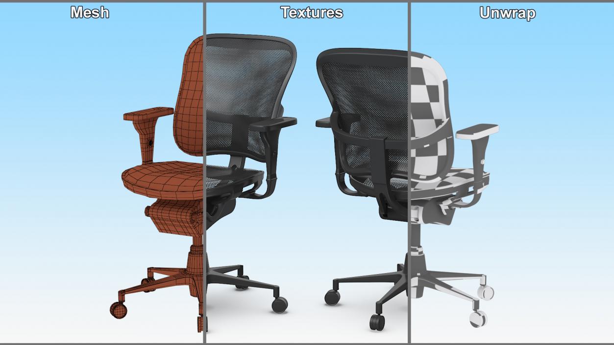 Ergonomic Mesh Office Chair 3D