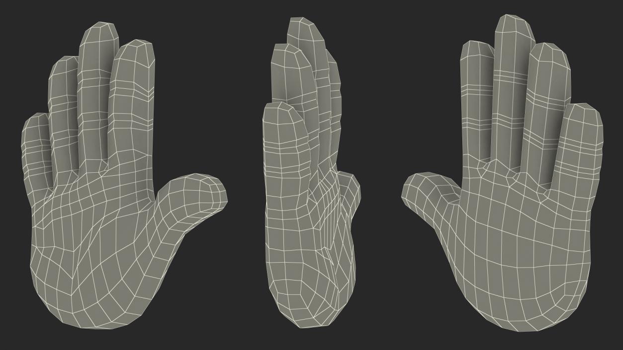 3D model Raised Back of Hand Emoji