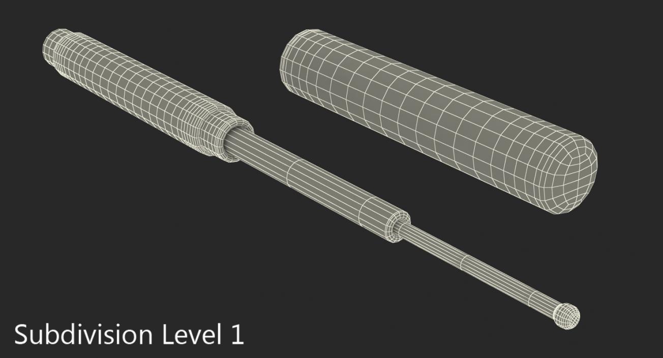 3D Police Expandable Baton model